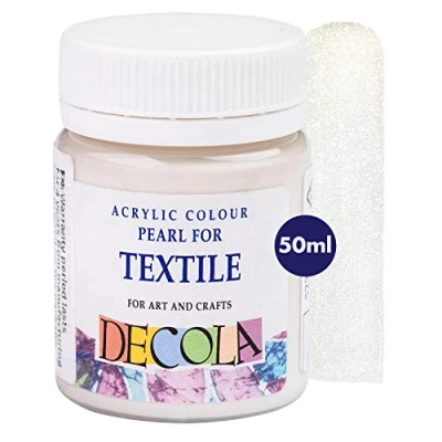 Immagine di Decola Colori per Tessuti permanenti Glitter Colore Bianco Vernice atossici e Resistenti ai lavaggi Pittura da Nevskaya Palitra