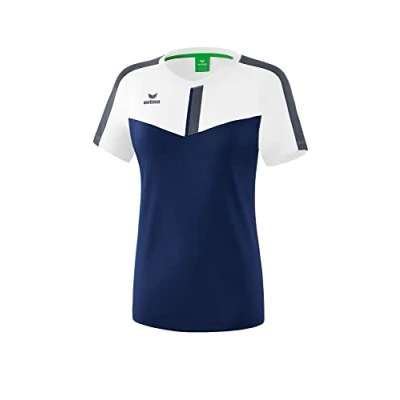 Immagine di Erima Squad, Maglietta Donna, Multicolore (Bianco/New Navy/Slate Grey), 42