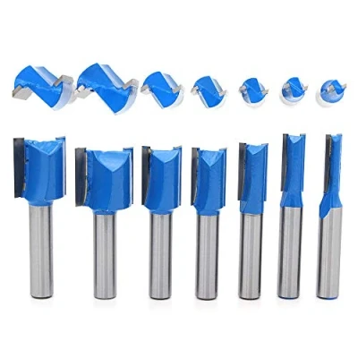 Immagine di DingGreat 7 Pcs 8 mm gambo fresa a Taglienti Diritti per Canali, Punte diritte router, 6 10 12 14 18 20 lavorazione del legno