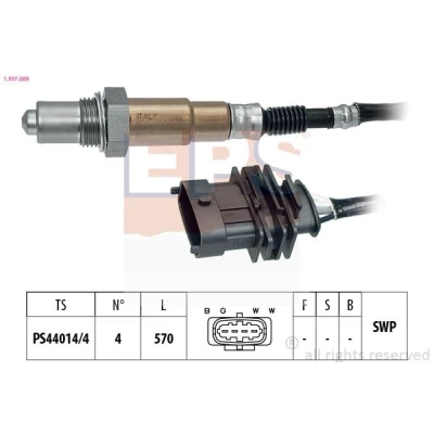 Immagine di EPS 1.997.089 Sonda lambda Made in Italy OE Equivalent riscaldato, planare, Filettatura prelubrificata OPEL: Meriva A, Corsa C Hatchback