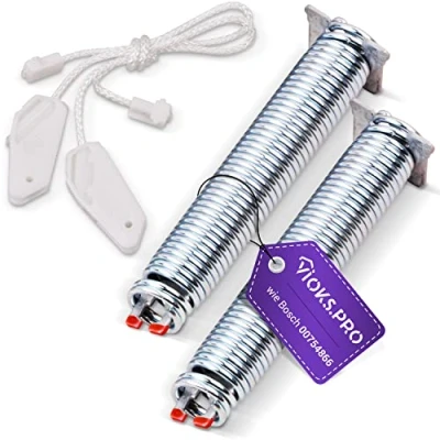 Immagine di Vioks.pro Set di cerniere per porta a molla, colore rosso, ricambio 00754866 Bosch Molla lavastoviglie &amp; Balay Neff Viva Siemens, con cavo