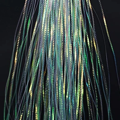 Immagine di Tigofly 5 confezioni/lotto Scala Laterale 1mm Larghezza Crimped Flashabou Tinsel Luccio Bass Fresh &amp; Salata Streamers Fly Tying Materiali