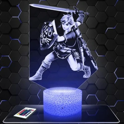 Immagine di Lampada da comodino, Luce notturna tattile videogioco Z illusione 3D LED, idea regalo di Natale per ragazzi e ragazze notte bambini o adulti TOP