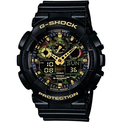 Immagine di Casio Orologio Quarzo Uomo, misura cassa 51.00mm con quadrante Nero Analogico e Digitale cinturino in Plastic/Resin Strap GA 100CF 1A9ER