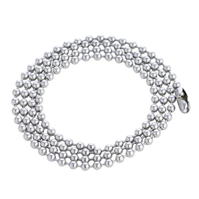 Immagine di DonDon Collana da uomo in acciaio inox, catena a sfera, 60 cm e inossidabile, colore: argento, cod. C19_us
