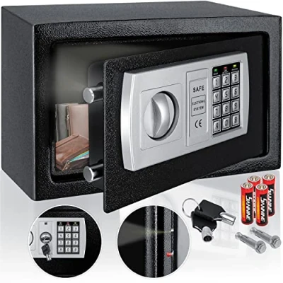 Immagine di KESSER® Cassaforte Safe Serratura a combinazione elettronica 31x20x20 cm Display LED Cilindri in acciaio, d&#039;argento