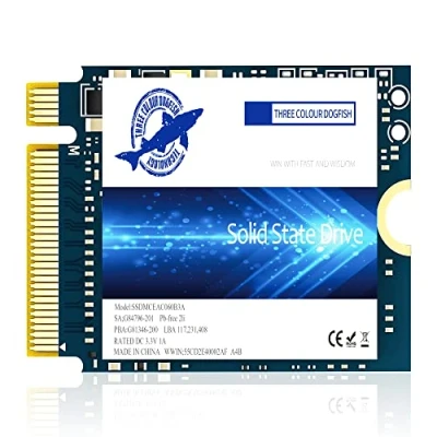Immagine di Dogfish SSD M.2 2230 NVMe PCIe 4.0 1TB 3D TLC NAND Gaming Unit?a stato solido interna per Steam Deck PS5 Surface Pro Laptop Desktop (M.2 4.0, 1TB)
