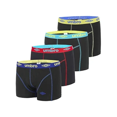 Immagine di UMBRO Boxer Uomo Cotone, Mutande Piacevole, Ultra Soft (set di 4), Nero, Taglie L