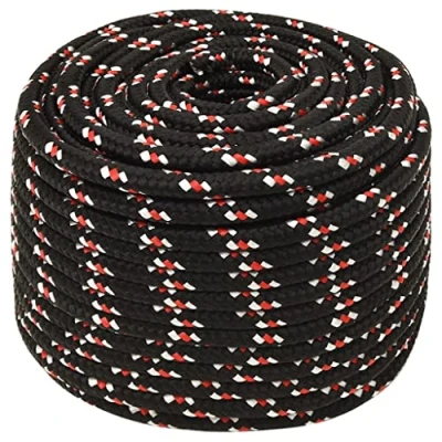 Immagine di vidaXL Corda per barca Nera 12 mm 25 m in Polipropilene