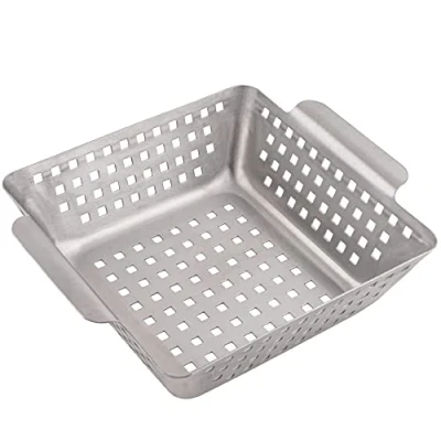 Immagine di GOURMEO® cestino per barbecue in acciaio inox, 21 x 7 cm, barbecue, grigliate, ciotola verdure, patate
