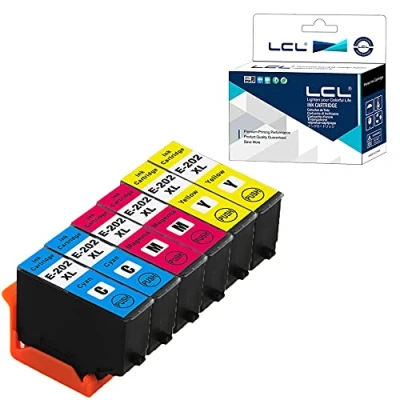 Immagine di LCL Cartucce d&#039;inchiostro Compatibile 202 202XL C13T02H24010 C13T02H34010 C13T02H44010 (2C2M2Y) Sostituzione per Epson Expression Premium XP 6000 6005 6100 6105 XP6000 XP6005 XP6100 XP6105