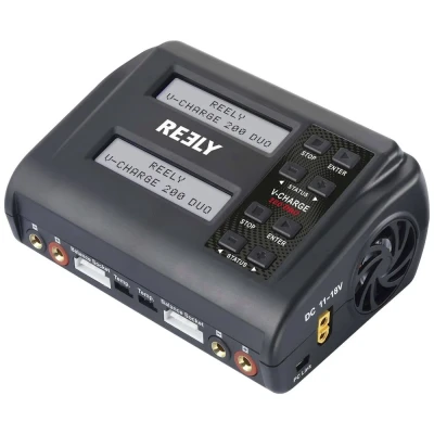 Immagine di Reely V Charge 200 Duo Caricatore per modellismo 10 A LiIon, LiPo, LiFePO, LiHV, NiCd, NiMH, Piombo Acido Funzione scaricamento, Controllo della temperatura