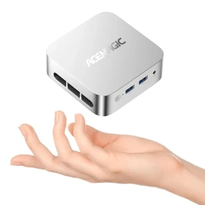 Immagine di ACEMAGICIAN Mini PC, Ιntel Alder Lake N100 16GB LPDDR5 512GB SSD, Windows 11 Pro Desktop Computer Per Ufficio, Dual Ethernet, Triplo Display, WiFi 5, BT4.2, 4K UHD