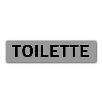 Immagine di Segnale targa Toilette WC Bagno in metacrilato color Argento per mm 180x43x3