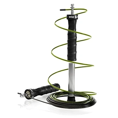 Immagine di Wild Instincts® Corda per Saltare Professionale con Maniglie Antiscivolo e Cuscinetti a Sfera/Corda Boxe/Jump Rope pesi Aggiuntivi/Corda Pesante/Corda Fitness