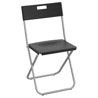 Immagine di Ikea GUNDE Sedia Pieghevole, Colore: Nero, Bianco