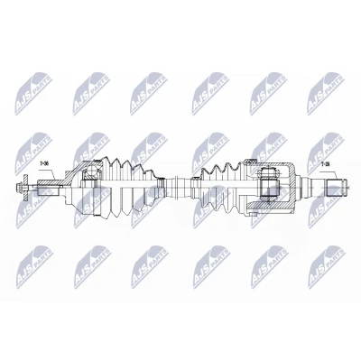 Immagine di NTY NPW VV 111 Albero motore / Semiasse Assale anteriore Sx 570 Trasmissione automatica VOLVO: V50, C30, C70 2 Cabriolet, FORD: Focus Kombi,
