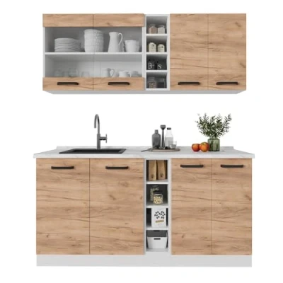 Immagine di Vicco Cucina completa &quot;R Line&quot;, Quercia dorata/bianco, 160 cm PL Marmo