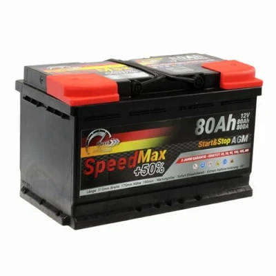 Immagine di Batteria Auto Speed Max 80 Ah AGM Start&amp;stop 80Ah 800A 12V L4
