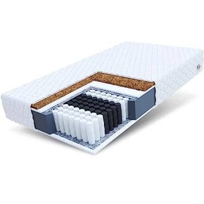 Immagine di Materasso FDM Home MAX 180x200 a molle insacchettate con uno strato di cocco 7 zone differenziate Oeko Tex Altezza 24 cm Rigidità H3 adatto chi soffre allergie Rivestimento sfoderabile lavabile