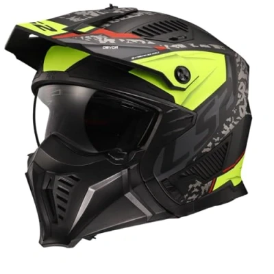 Immagine di LS2, Casco Moto Jet/Modulare DRIFTER DEVOR Matt Black H V Yellow, XL