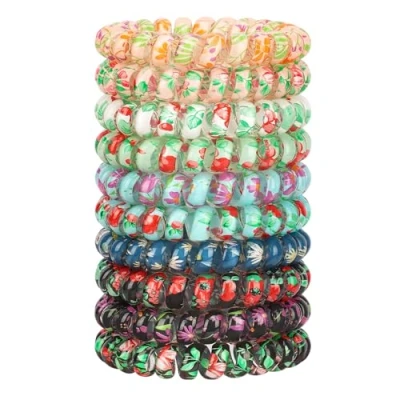 Immagine di JessLab Spirale Capelli Cravatte, 10 Pezzi Assortiti Traceless Carino Plastica Bobina Coda di Cavallo Titolari, Nessun Danno Accessori per Donne e Ragazze