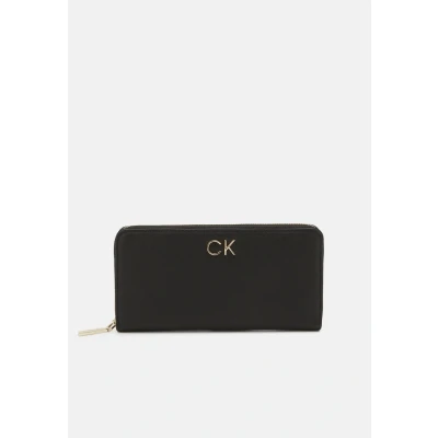 Immagine di Calvin Klein Re Lock Slim Zip Around Wallet Logo Perf CK Black