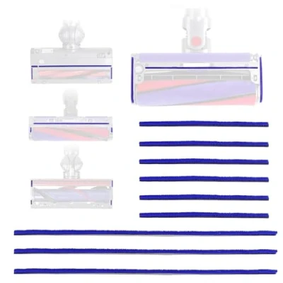 Immagine di 9 strisce morbide in peluche aspirapolvere per Dyson V6 V7 V8 V10 V11 Parti di ricambio testa a rullo, 3 lunghe (23 cm), 6 corte (11,5 cm)