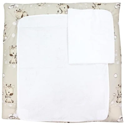 Immagine di TupTam Materassino per Fasciatoio con 2 Stuoie a Spugna ANK019, Giraffa Beige, 70 x cm