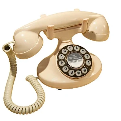Immagine di GPO Pearl Telefono a Quadrante Push Button, Stile Retrò, Avorio