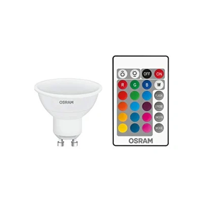 Immagine di Osram LED Retrofit RGBW Lampade con Telecomando Pacco da 4 x Lampadina LED, Attacco E27, Bianca Fredda, 4000 K, 7 W, Equivalenti a 60 Opaco, CLASSIC A, Taglia Unica