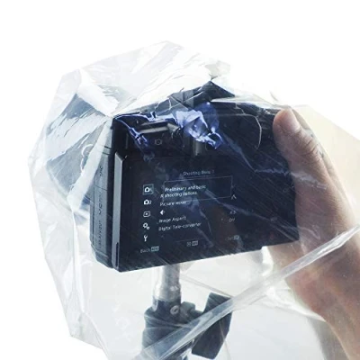 Immagine di JJC RI S Copertura antipioggia usa e getta per fotocamera reflex (fotocamera DSLR), 2 pezzi, trasparente