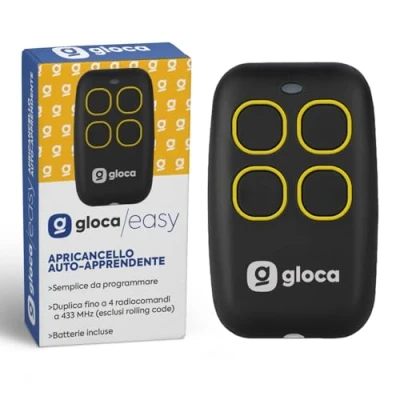 Immagine di gloca Telecomando Apricancello Easy Garage Auto Apprendente 4 Canali Frequenza 433 Mhz no rollin code