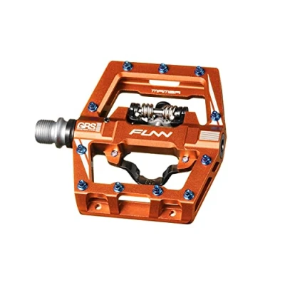 Immagine di Funn Mamba S Pedali MTB Clipless, con Clip su un Solo Lato, Compatibili Tacchetti SPD, per Bicicletta Asse in CrMo da 9/16 pollici MTB/BMX (Arancione)