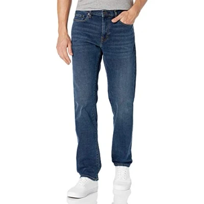 Immagine di Amazon Essentials Jeans Elasticizzati con Taglio Dritto Uomo, Blu Scuro Vintage, 36W / 31L