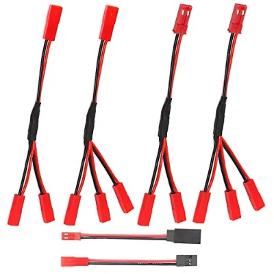 Immagine di GTIWUNG 6PCS JST Plug Splitter Maschio Femmina Cavo Y RC Cablaggio Adattatore parallelo a JR per Traxxas TRX 4 Auto Crawler Truck Ventola di raffreddamento ESC Batteria