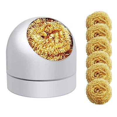 Immagine di Detergente Per Punte Di Saldatura In Ottone Kit e 6pcs Sfera Cavi Con Supporto Gusci Sfere 1pc La Pulizia Ferri