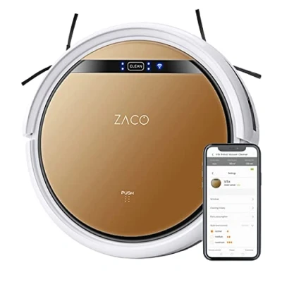 Immagine di ZACO Robot aspirapolvere e lavapavimenti V5x con WiFi, Alexa, Google, App, 2 in 1 Aspira Lava intelligente, autoricarica per pavimenti, tappeti, Aspiratore automatico cani peli di animali