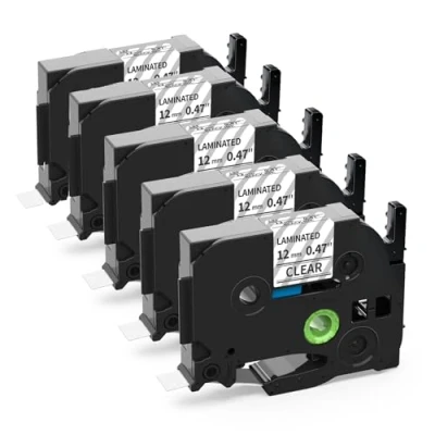 Immagine di Upwinning TZe 131 TZe131 TZ131 Nastro Trasparente Compatibile con Brother P touch Clear 0.47 12mm x 8m, per Etichettatrice P300BT 1005 H107B H100LB H105 D200