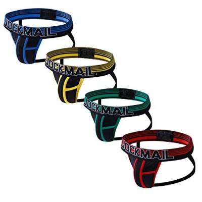 Immagine di JOCKMAIL Confezione da 4 slip uomo in rete, Rosso+blu+verde+giallo L