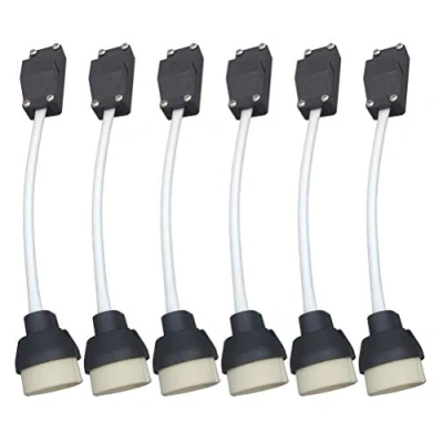 Immagine di JaneYi Confezione da 6 portalampada con base in ceramica GU10 e morsettiera, cavo rivestimento isolante; adattatore connettore per lampadine a LED alogene