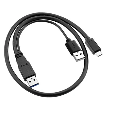 Immagine di CY Cavo a Y da USB C 3.0 maschio e 2.0 Dual Data per laptop hard disk