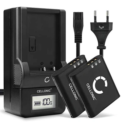 Immagine di CELLONIC 2X Batteria Li 90B 92B Compatibile con Olympus Om System TG 7, Stylus XZ 2 SH 60, Tough 1, 5, 6 3.6V 3.7V 1100mAh + Caricabatteria