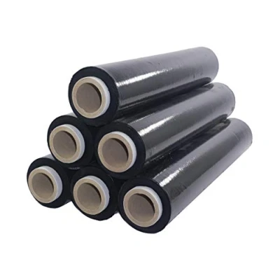 Immagine di Netuno 6x rotolo pellicola estensibile nera 23 my 500 mm 2,5 kg film elastico in plastica polietilene per imballaggio traslochi spedizioni pallettizzare protettiva a mano