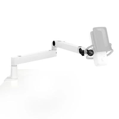 Immagine di Elgato Wave Mic Arm LP White Braccio snodabile a profilo basso, canaline per cavi scomparsa, interamente in metallo, versatile morsetto da scrivania, studio, trasmissioni, streaming