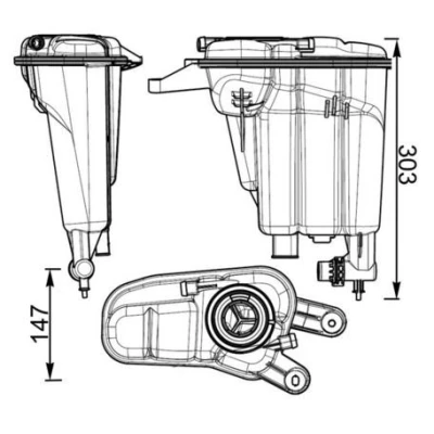 Immagine di MAHLE ORIGINAL CRT 95 000S Vaschetta Radiatore con sensore AUDI: Q5, A4 B8 Avant, A5 Coupe
