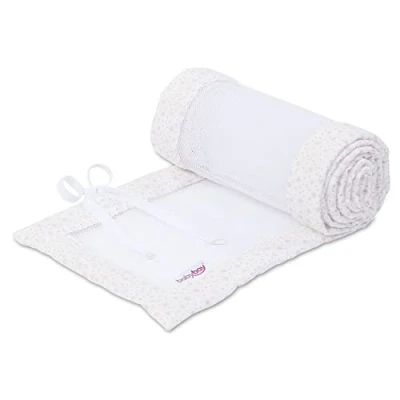 Immagine di babybay Comfort Nido a rete adatto ai modelli Maxi, Boxspring e Plus, stelle bianche glitterate rosé