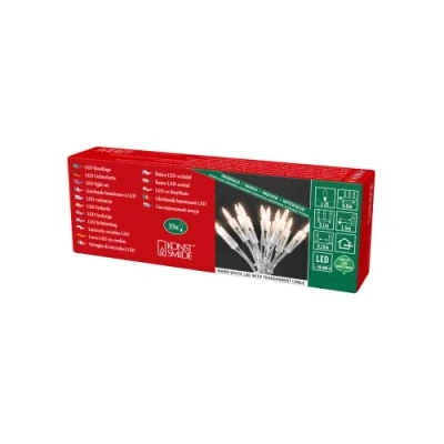Immagine di Catena di miniluci LED 35_diodi bianco caldi230V, internocavo trasparente