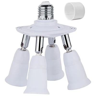 Immagine di FINELED Splitter per presa E27, 4 in 1, adattatore universale, con curvatura a 180 gradi regolabile (adattatore 1)