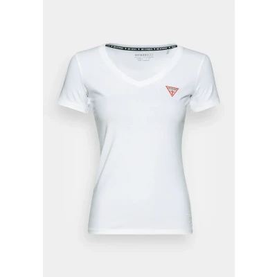 Immagine di Guess MINI Triangle TEE Tshirt basic, Donna, Taglia: Large, Pure white